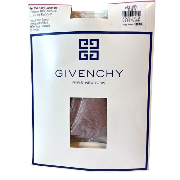 Givenchy Accessories - Vtg GIVENCHY 157 Body Gleamers Ultra Sheer Control Top Pantyhose, Sz D Pale Gold